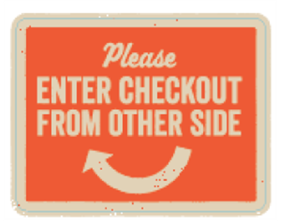 Queue Line - Enter (turn arrow) 12" x 9.3"