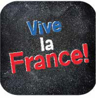 10" Blk Stk Magnet - Viva la France (2) 10" x 10"