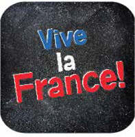 10" Blk Stk Magnet - Viva la France (2) 10" x 10"