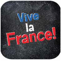 10" Blk Stk Magnet - Viva la France (2) 10" x 10"