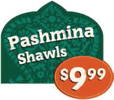 End Cap - Pashmina Shawls 26.7" x 23.4"