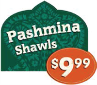 End Cap - Pashmina Shawls 26.7" x 23.4"