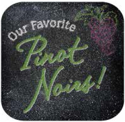 10" Blk Stk Magnet - Pinot Noirs (2) 10" x 10"