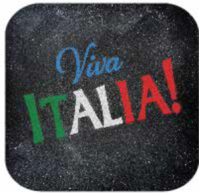 10" Blk Stk Magnet - Viva Italia (2) 10" x 10"