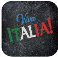 10" Blk Stk Magnet - Viva Italia (2) 10" x 10"