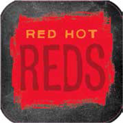 10" Blk Stk Magnet - Reds (2) 10" x 10"