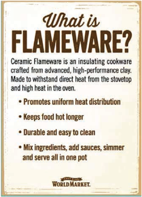 Ceramic Flameware Aisle Marker 5" x 7"