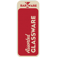 Barware Aisle Marker - Glassware 15.5" x 5.5"