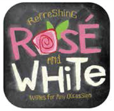 10" Blk Stk Magnet - Rose & White (2) 10" x 10"