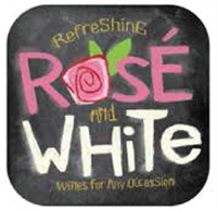 10" Blk Stk Magnet - Rose & White (2) 10" x 10"