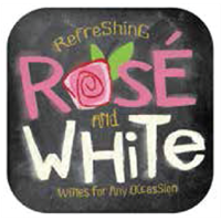 10" Blk Stk Magnet - Rose & White (2) 10" x 10"