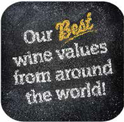 10" Blk Stk Magnet - Best Wine Value (2) 10" x 10"